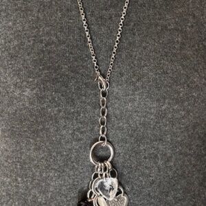 VAL whimsical Heart Necklace in silver with 9 different sizes hearts pendants